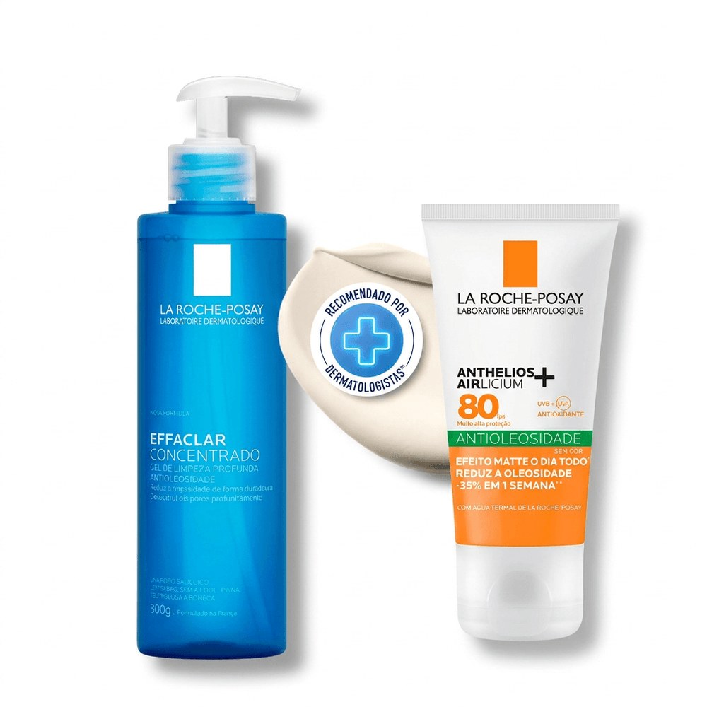 Kit La Roche-Posay Effaclar e Anthelios Pele Oleosa Gel de Limpeza Concentrado 300g + Protetor Solar Airlicium+ FPS 80 40g — La Roche-Posay | Farmácia Resyla