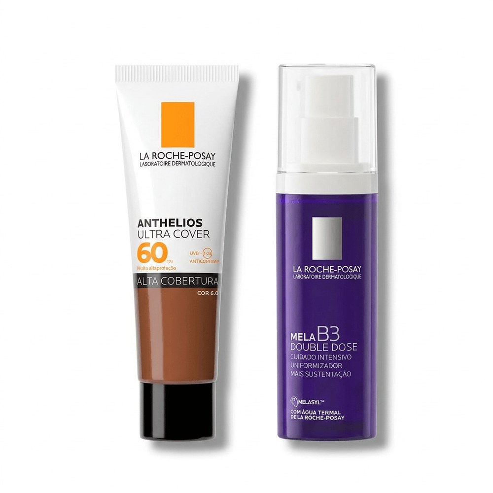 Kit La Roche-Posay Mela B3 e Anthelios Hidratante Clareador Mela B3 Double Dose 40ml + Protetor Solar Anthelios Ultra Cover FPS60 30g — La Roche-Posay | Farmácia Resyla
