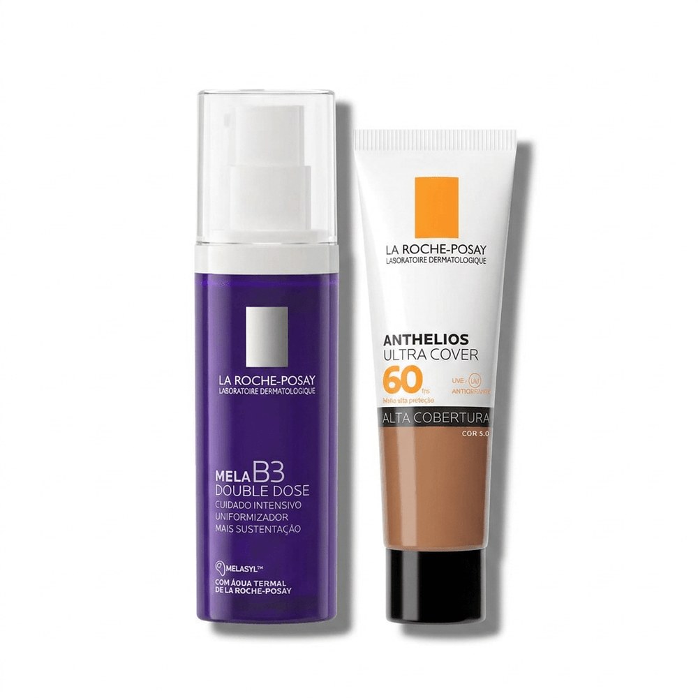 Kit La Roche-Posay Mela B3 e Anthelios Hidratante Clareador Double Dose 40ml + Protetor Solar Ultra Cover Cor 5.0 30g — La Roche-Posay | Farmácia Resyla