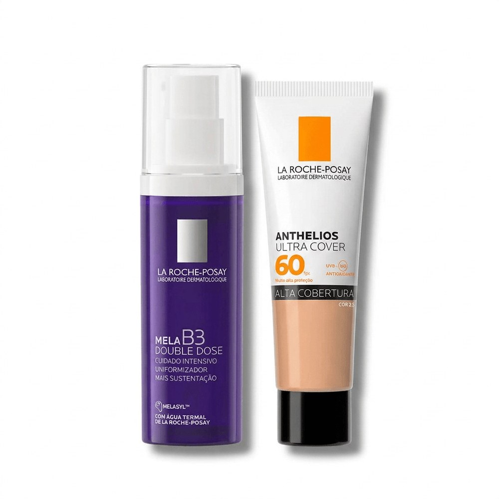 Kit La Roche-Posay Mela B3 e Anthelios Hidratante Clareador Mela B3 Double Dose 40ml + Protetor Solar Ultra Cover FPS 60 Cor 2.5 30g — La Roche-Posay | Farmácia Resyla