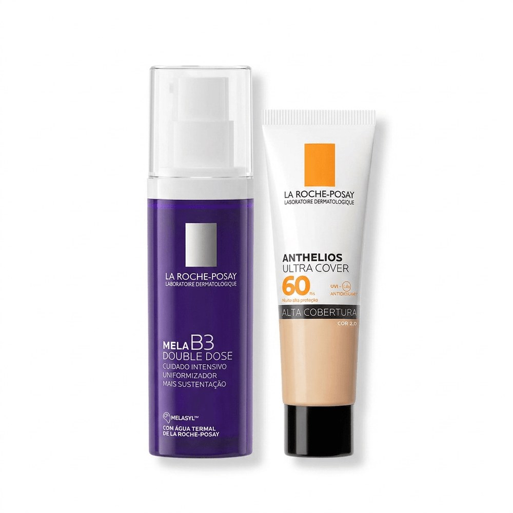 Kit La Roche-Posay Mela B3 e Anthelios Hidratante Facial Mela B3 Double Dose 40ml + Protetor Solar Anthelios Ultra Cover FPS 60 Cor 2.0 30g — La Roche-Posay | Farmácia Resyla
