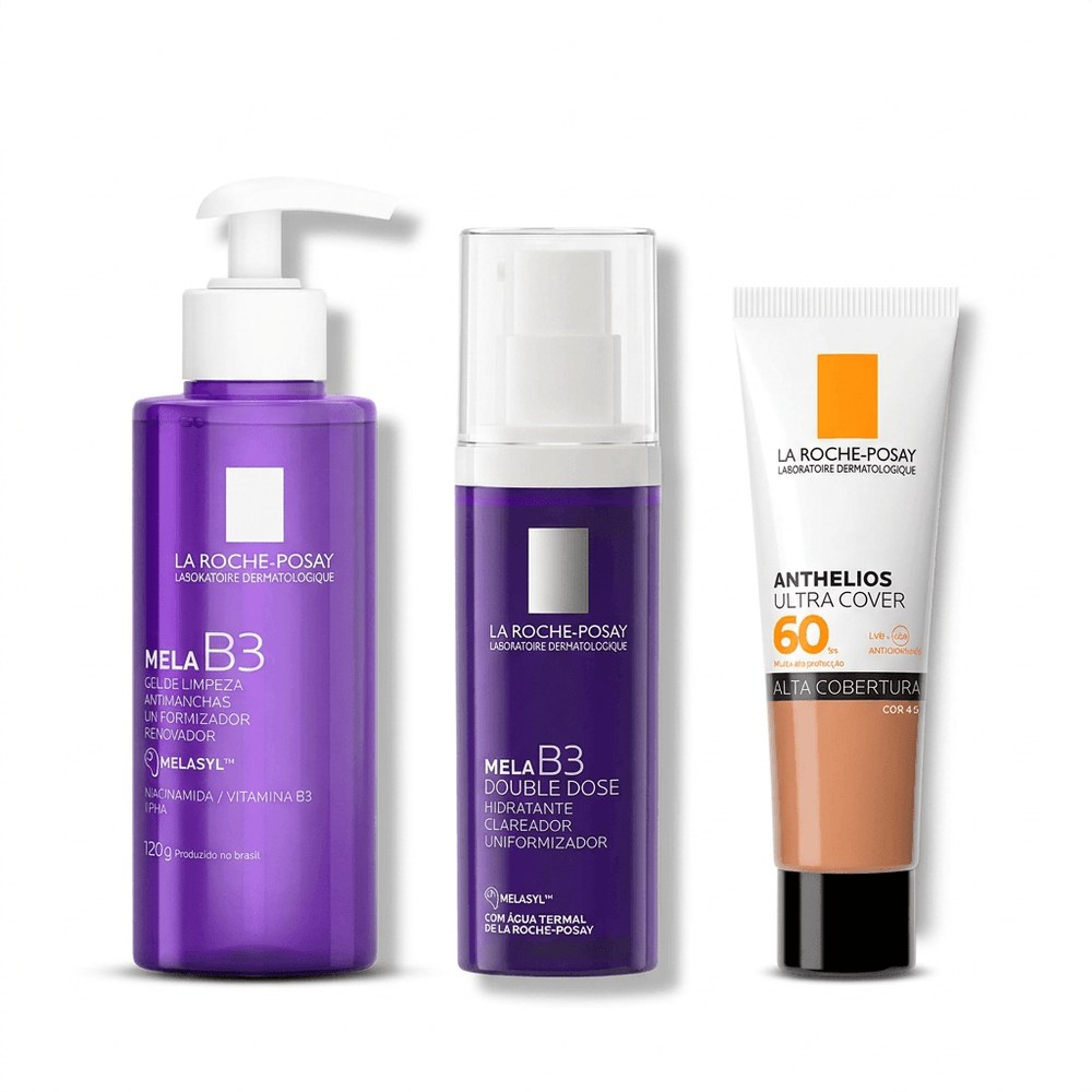 Kit La Roche-Posay Mela B3 Gel de Limpeza 120g + Hidratante Clareador 40ml + Anthelios Ultra Cover Cor 4.0 30g — La Roche-Posay | Farmácia Resyla