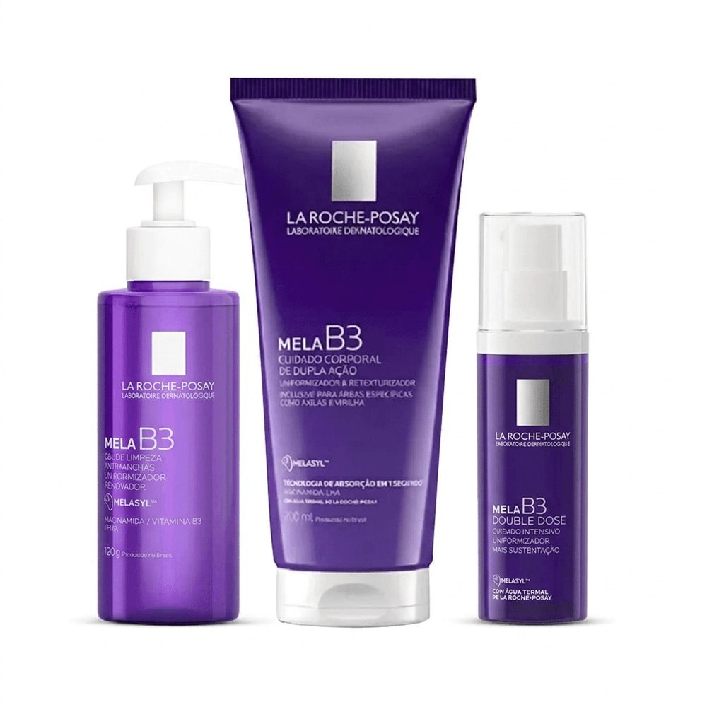 Kit La Roche-Posay Mela B3 Gel de Limpeza 120g + Hidratante Facial 40ml + Loção Corporal 200ml — La Roche-Posay | Farmácia Resyla