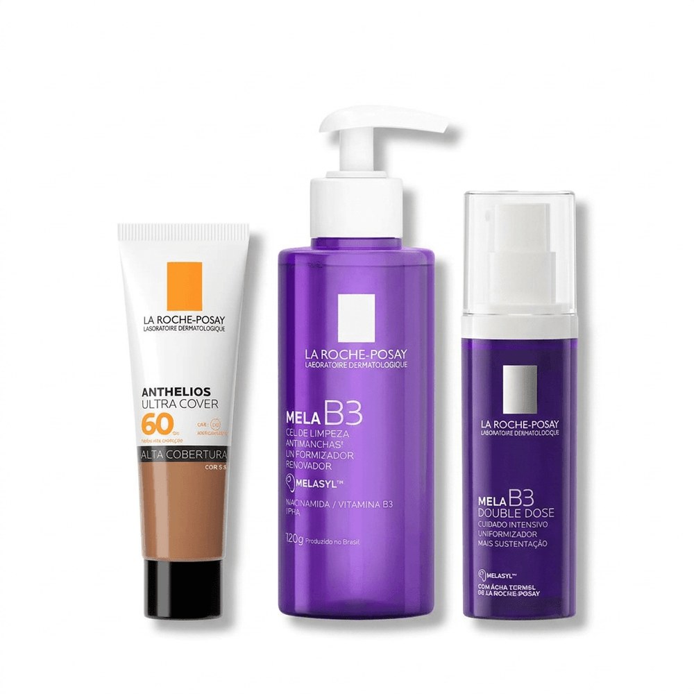 Kit La Roche-Posay Mela B3 Tratamento Antimanchas Gel de Limpeza 120g + Hidratante Double Dose 40ml + Anthelios Ultra Cover Cor 5.0 30g — La Roche-Posay | Farmácia Resyla