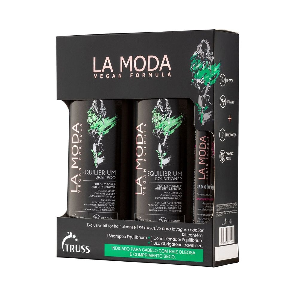 Kit Lavagem Capilar La Moda Vegan Shampoo 300ml 1 Uni + Condicionador 300ml 1uni + Reconstrutor 30ml 1 Uni — imagem 3 | Farmácia Resyla
