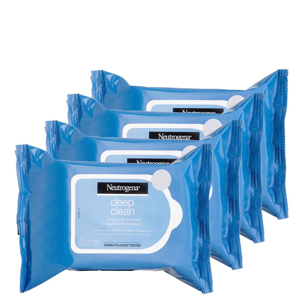Kit Lenço Demaquilante Neutrogena Deep Clean Intensive - 4 Unidades — imagem 2 | Farmácia Resyla