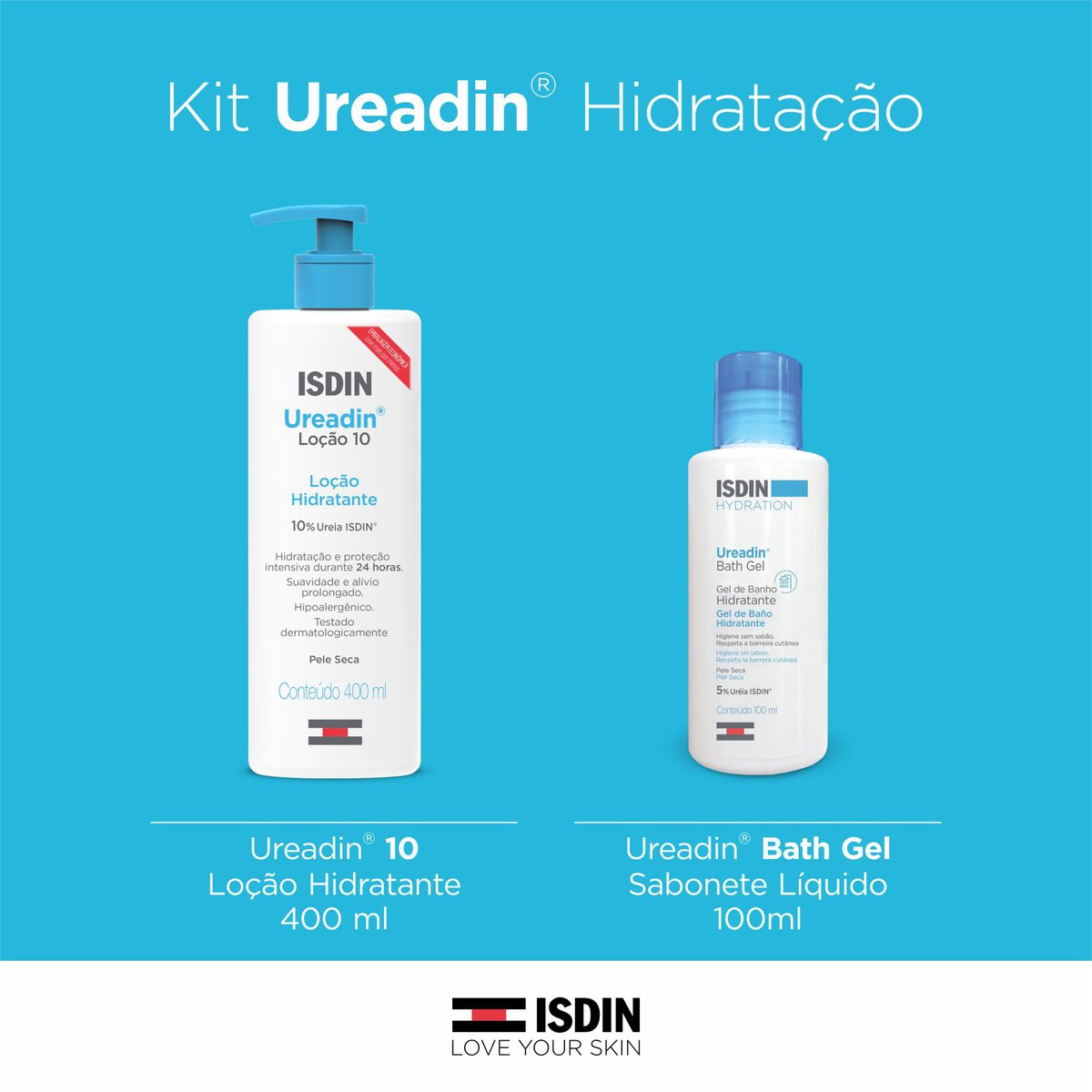 Kit Loção Corporal ISDIN Ureadin 10% Ureia 400ml 1 Unidade + Sabonete Líquido ISDIN Ureadin Bath Gel 100ml — imagem 3 | Farmácia Resyla