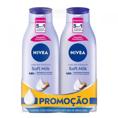 Kit Loção Hidratante corporal Nivea Soft milk Com 2 Unidades 400ml cada — Nivea | Farmácia Resyla
