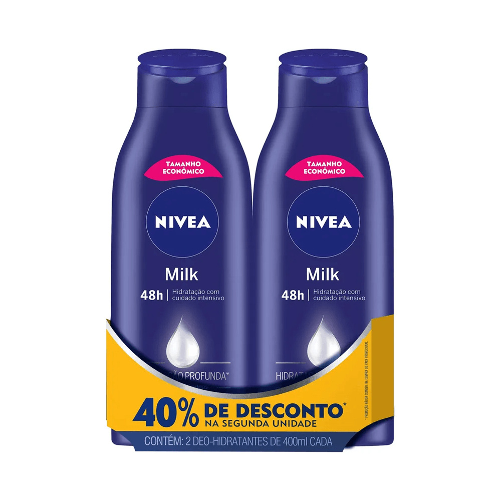 Kit Loção Hidratante Nivea Milk 400ml 2 Unidades — imagem 2 | Farmácia Resyla
