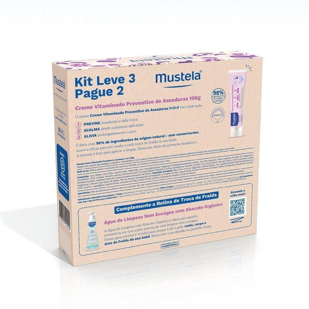 Kit Mustela Creme Vitaminado 123 Preventivo de Assaduras 36g 3 Unidades — imagem 2 | Farmácia Resyla