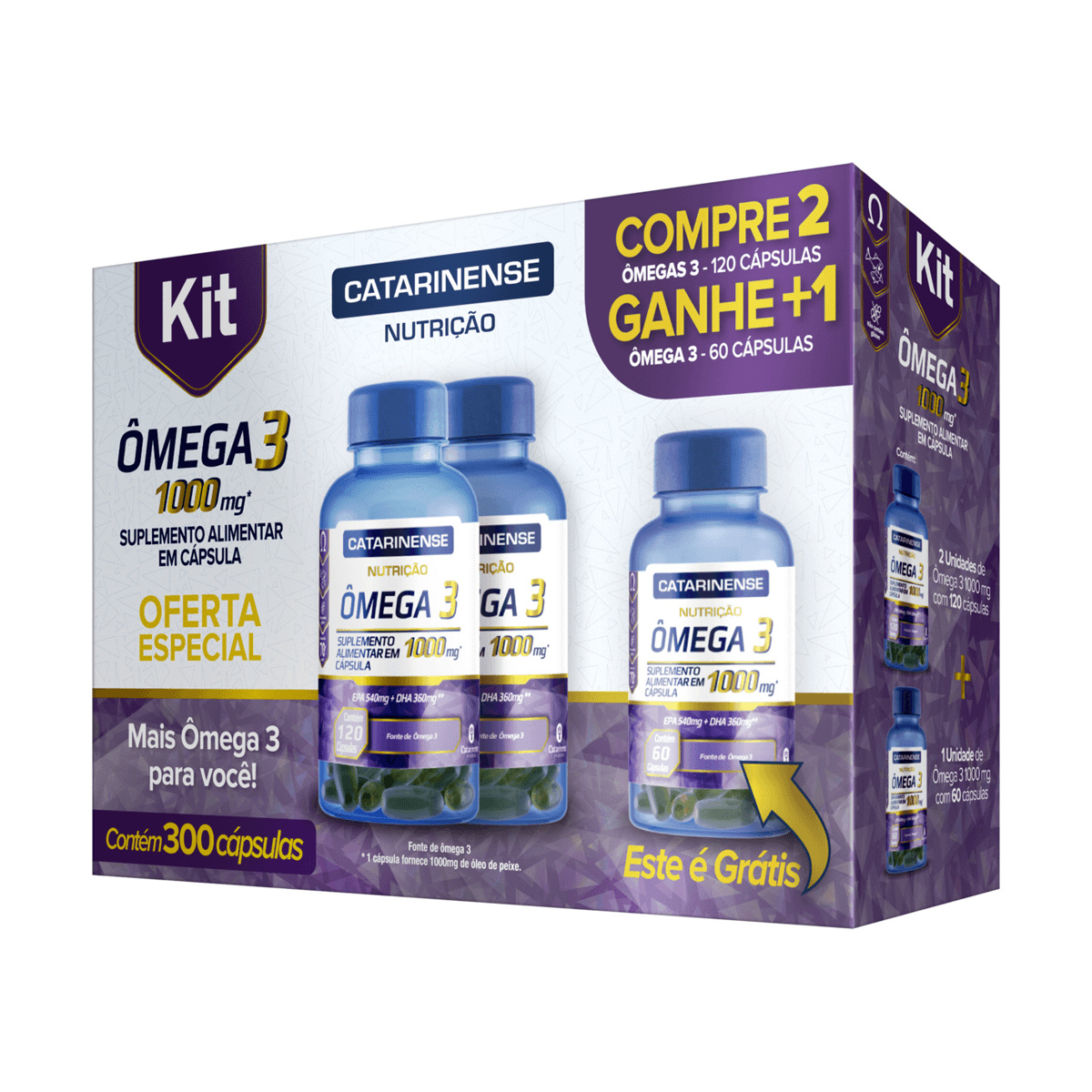 Kit Ômega 3 Catarinense 1000mg 300 Cápsulas — Catarinense | Farmácia Resyla