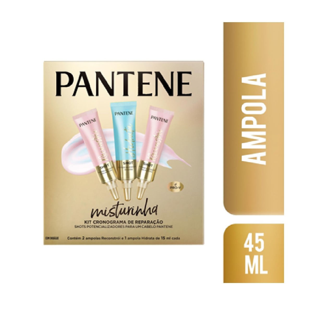 Kit Pantene Misturinha Cronograma De Reparação Com 2 Ampolas Reconstrói E 1 Ampola Hidrata De 15ml Cada C/3 15ml — Pantene | Farmácia Resyla