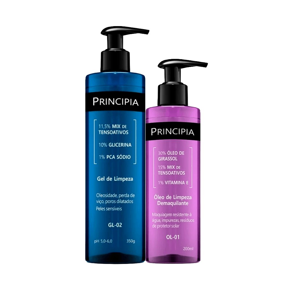 Kit Principia Gel de Limpeza Facial 350g + Óleo de Limpeza 200ml — Principia | Farmácia Resyla