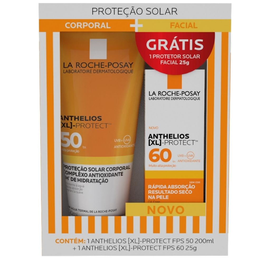 Kit Protetor Solar La Roche-Posay Anthelios XL Protect FPS50 200ml 1 Unidade + Protetor Solar La Roche-Posay Anthelios XL Protect FPS60 25g 1 Unidade — La Roche-Posay | Farmácia Resyla