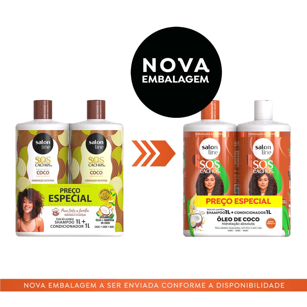 Kit S.O.S Cachos Coco Profundo Shampoo e Condicionador Litrão Salon Line — imagem 2 | Farmácia Resyla
