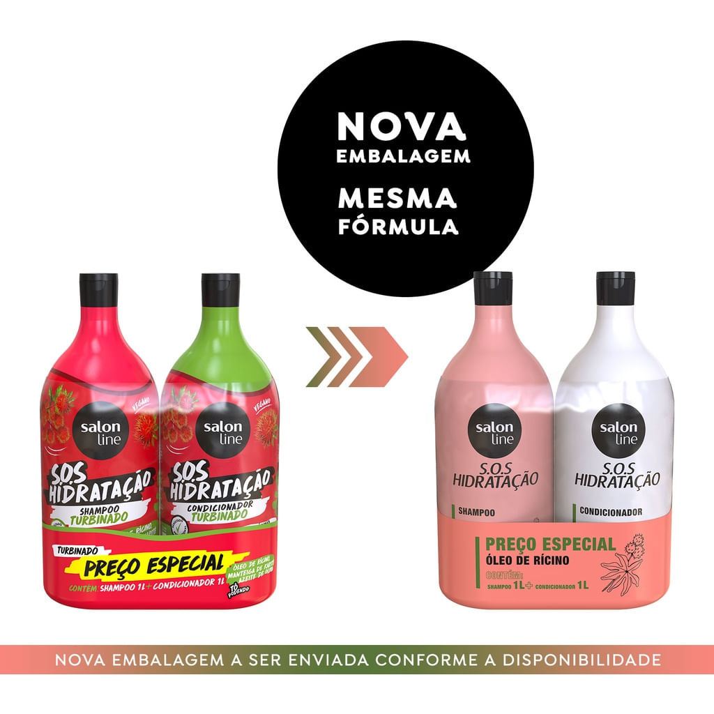 Kit S.O.S Hidratação Óleo de Rícino Shampoo e Condicionador Litrão Salon Line — imagem 2 | Farmácia Resyla