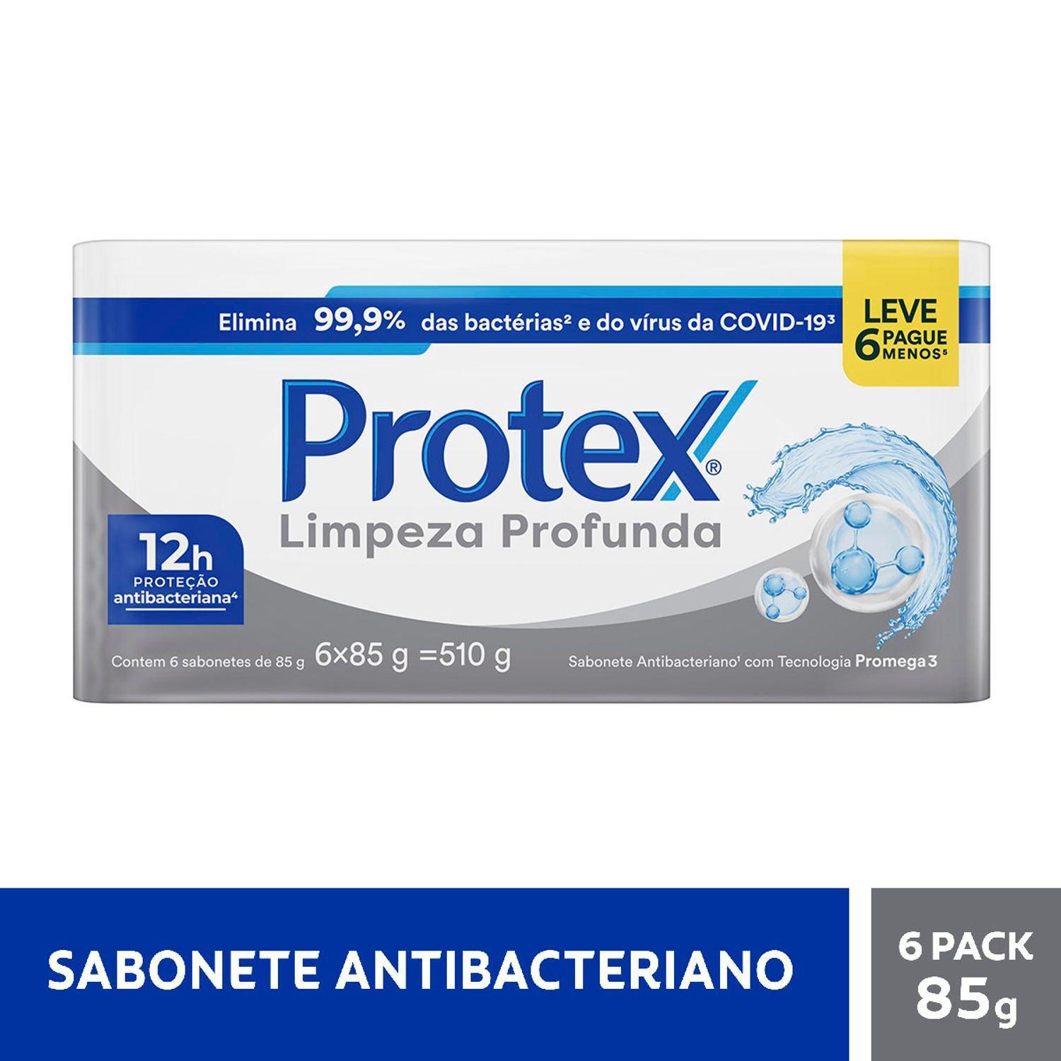 Kit Sabonete em Barra Protex Limpeza Profunda Original Antibacteriano 85g 6 Unidades — Protex | Farmácia Resyla