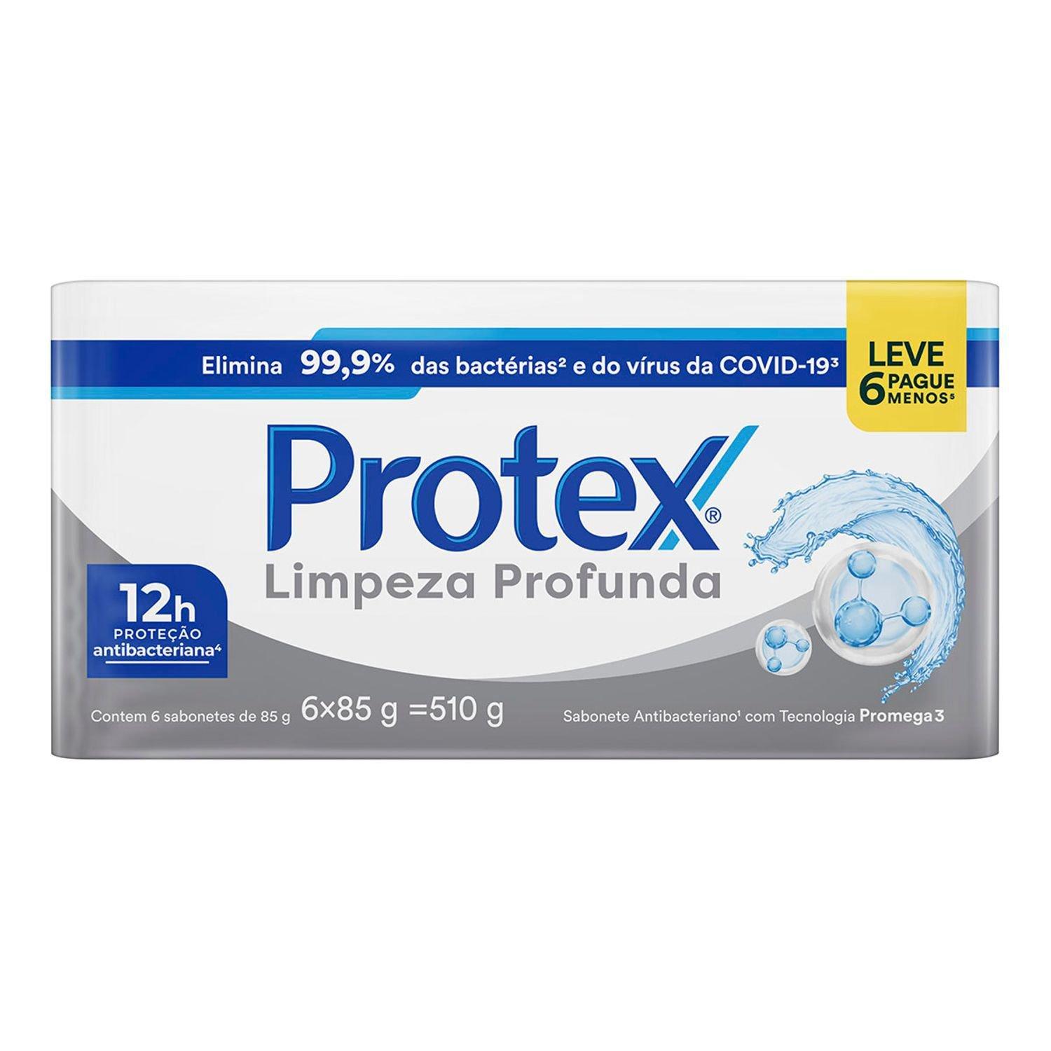 Kit Sabonete em Barra Protex Limpeza Profunda Original Antibacteriano 85g 6 Unidades — imagem 2 | Farmácia Resyla