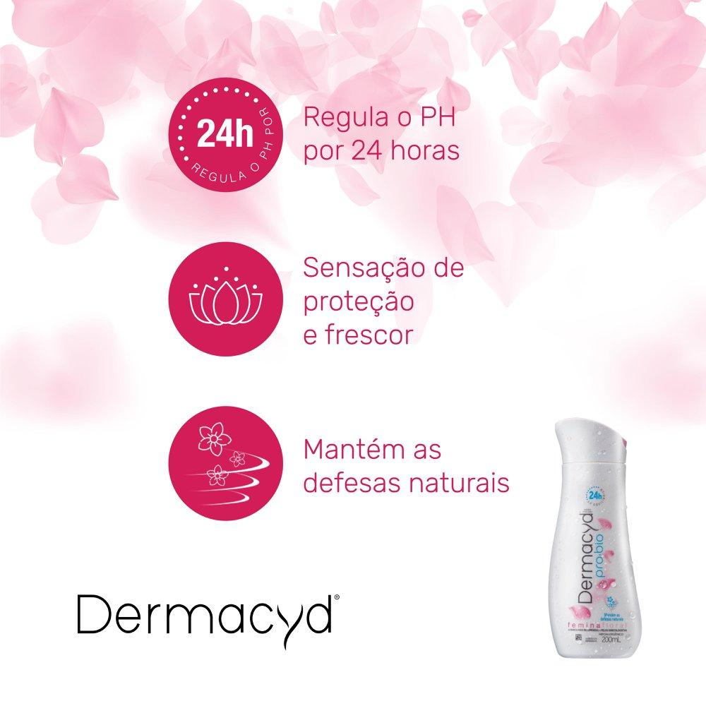 Kit Sabonete Íntimo Dermacid Pro-Bio Femina Floral 200ml 1 Unidade + Sabonete Íntimo Dermacid Pro-Bio Femina Floral 100ml 1 Unidade — imagem 2 | Farmácia Resyla