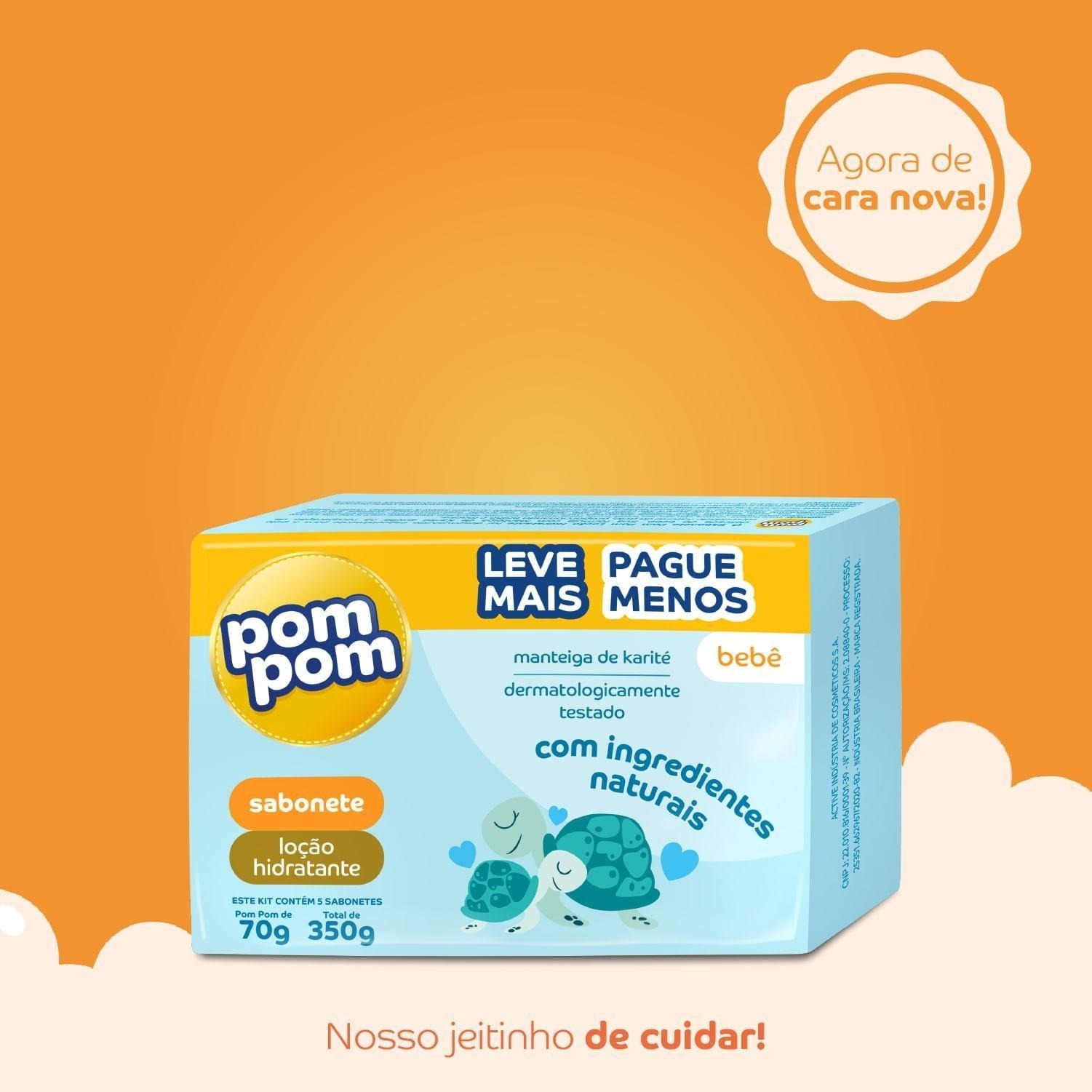Kit Sabonetes em Barra Infantil Pom Pom Hidratante 70g 5 Unidades — imagem 3 | Farmácia Resyla