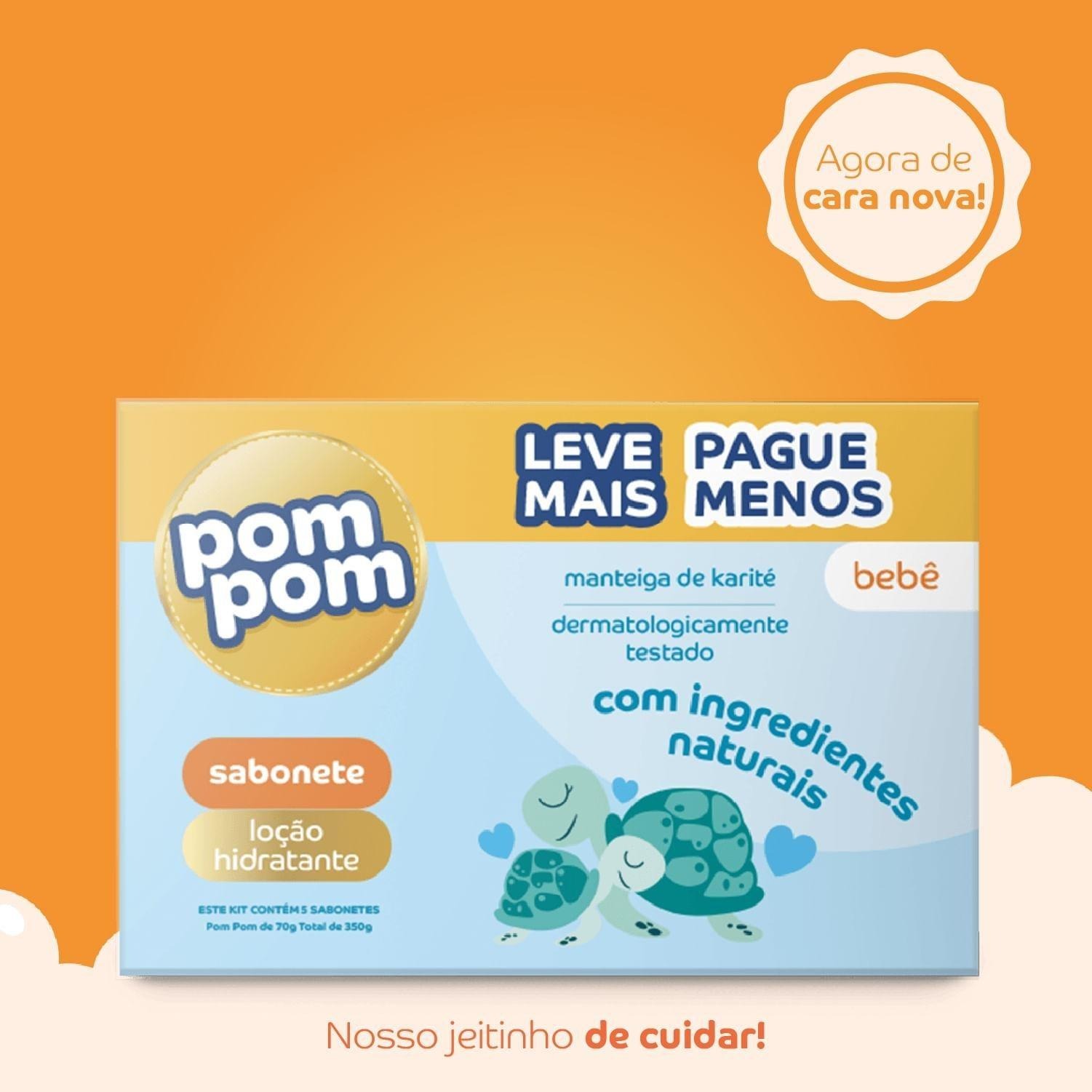 Kit Sabonetes em Barra Infantil Pom Pom Hidratante 70g 5 Unidades — imagem 4 | Farmácia Resyla