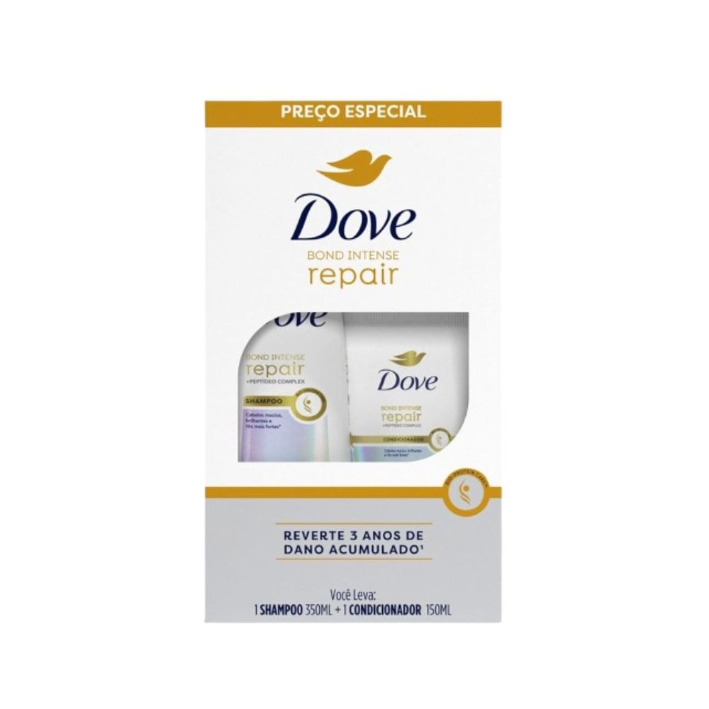 Kit Shampoo Dove Bond Intense Repair 350ml 1 Unidade + Condicionador Dove Bond Intense Repair 150ml 1 Unidade — Dove | Farmácia Resyla