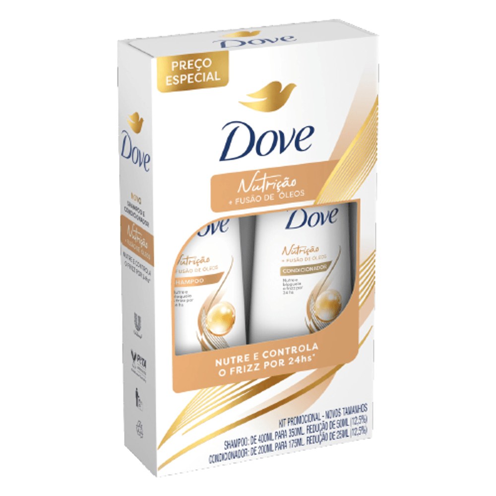Kit Shampoo Dove Nutrição + Fusão de Óleos 350ml 1 Unidade + Condicionador Dove Nutrição + Fusão de Óleos 175ml 1 Unidade — Dove | Farmácia Resyla