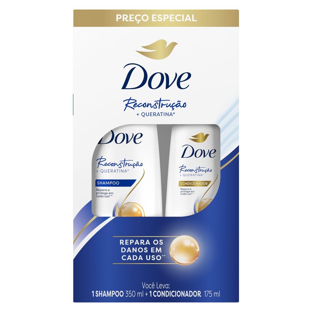 Kit Shampoo Dove Reconstrução Completa 400ml 1 Unidade + Condicionador Dove Reconstrução Completa 200ml 1 Unidade — imagem 2 | Farmácia Resyla