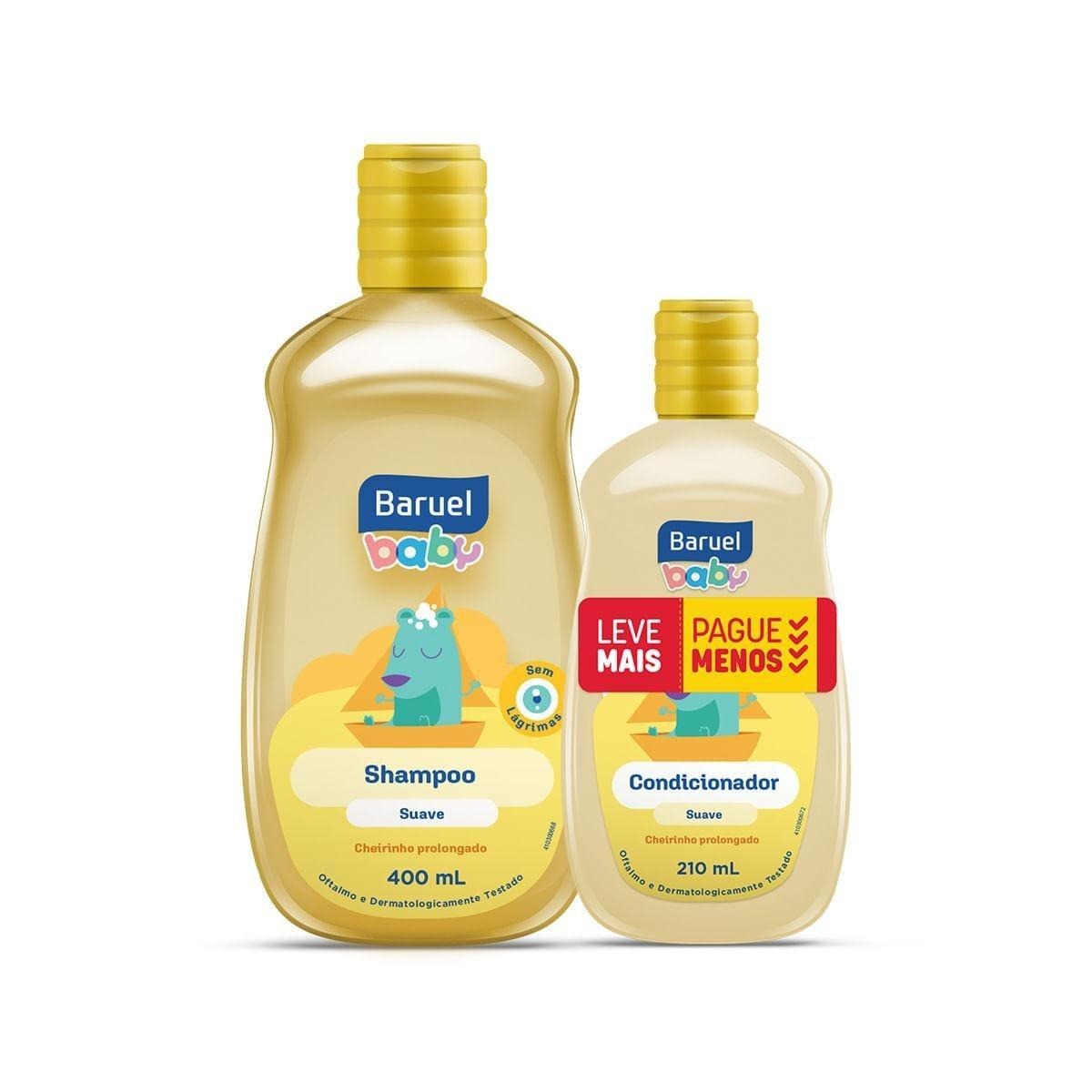 Kit Shampoo Infantil Baruel Baby Suave 400ml 1 Unidade + Condicionador Infantil Baruel Baby Suave 210ml 1 Unidade — Baruel Baby | Farmácia Resyla