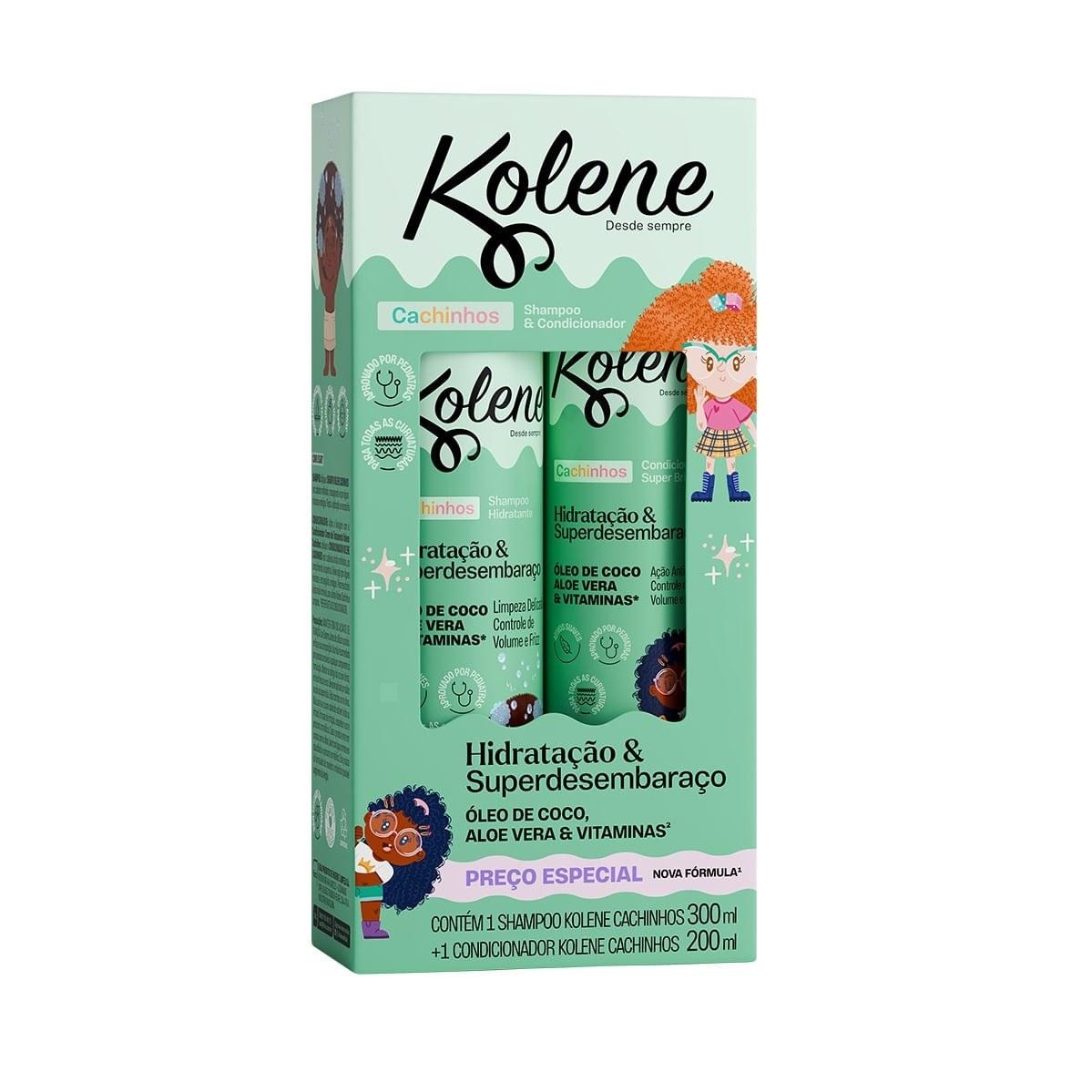 Kit Shampoo Infantil Kolene Cachinhos 300ml 1 Unidade + Condicionador Infantil Kolene Cachinhos 200ml 1Unidade — Kolene | Farmácia Resyla