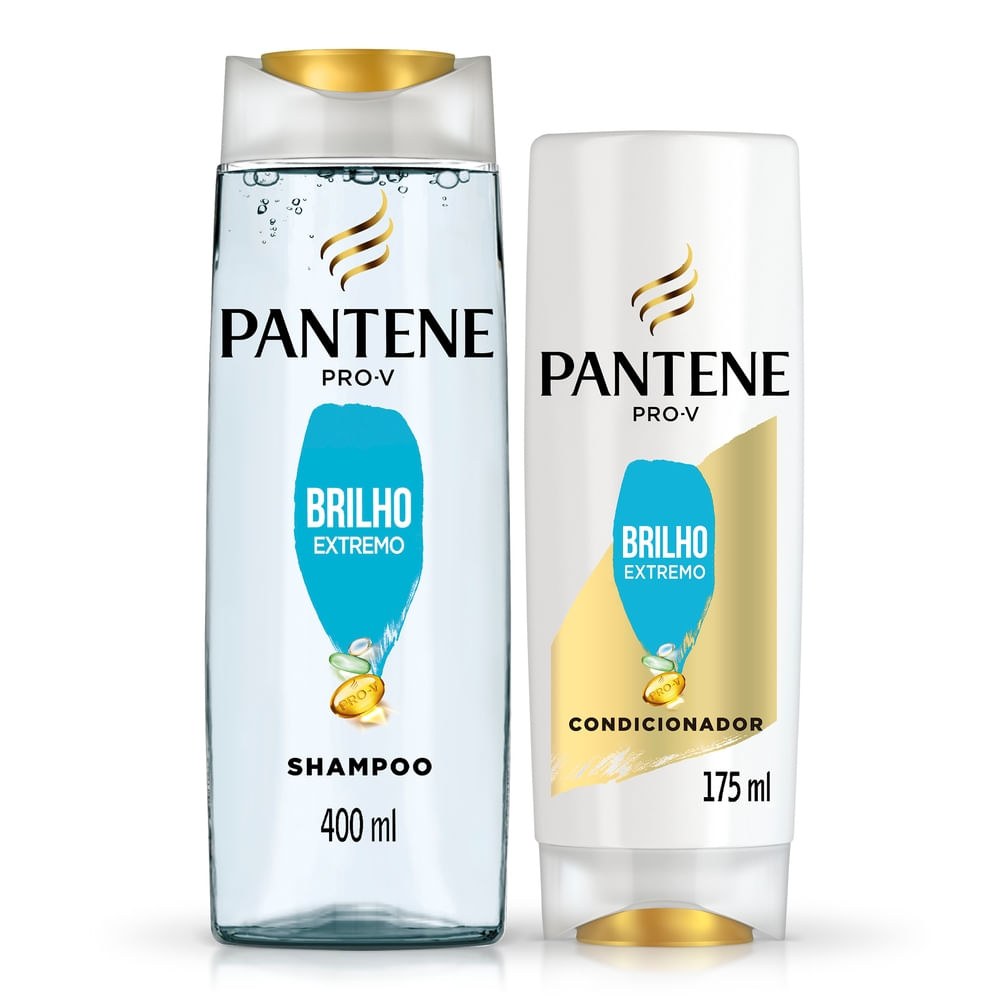 Kit Shampoo Pantene Pro-V Brilho Extremo 400ml 1 Unidade + Condicionador Pantene Pro-V Brilho Extremo 175ml 1 Unidade — Pantene | Farmácia Resyla