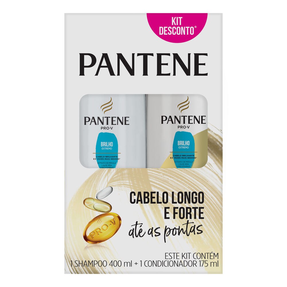 Kit Shampoo Pantene Pro-V Brilho Extremo 400ml 1 Unidade + Condicionador Pantene Pro-V Brilho Extremo 175ml 1 Unidade — imagem 2 | Farmácia Resyla