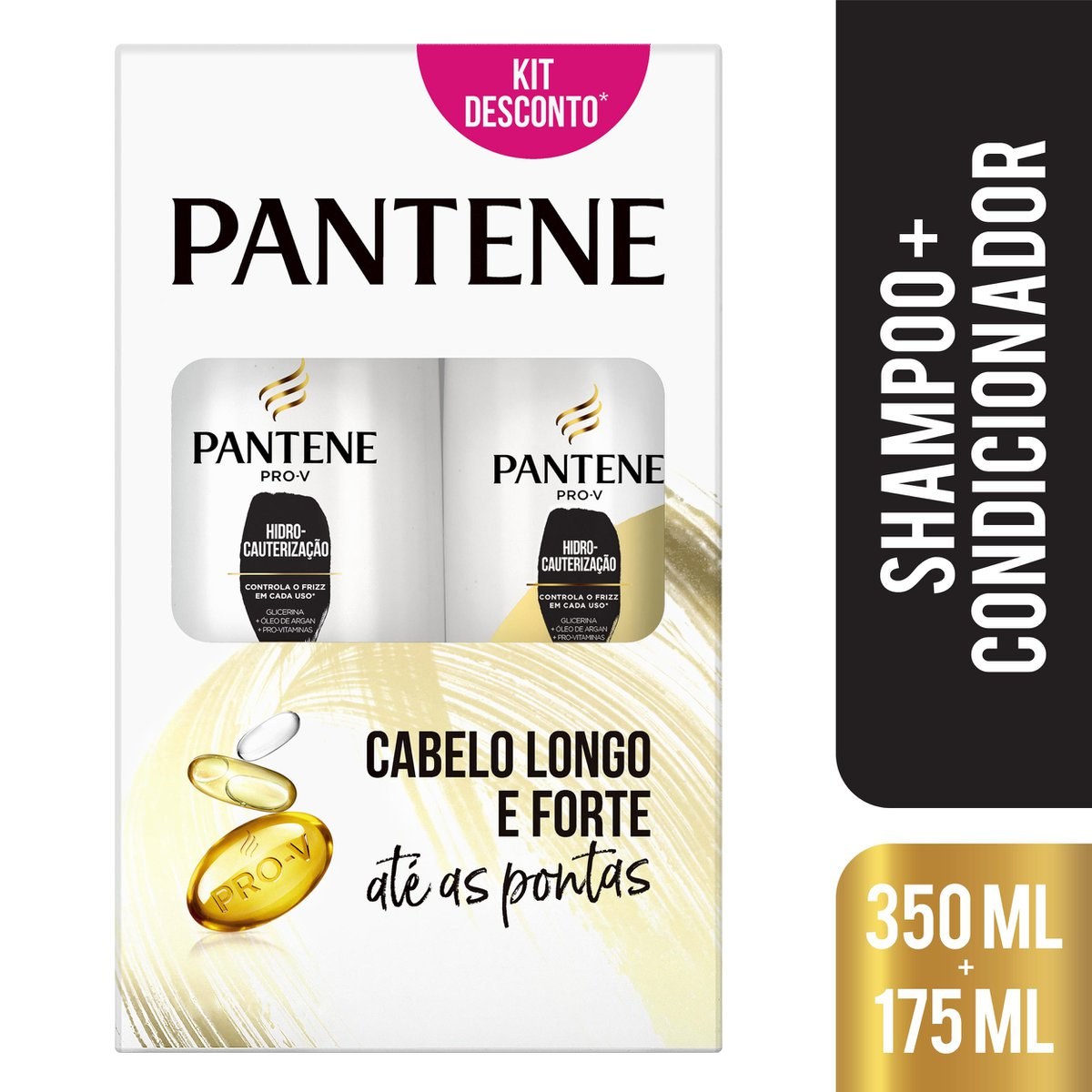 Kit Shampoo Pantene Pro-V Hidro Cauterização 350ml 1 Unidade + Condicionador Pantene Pro-V Hidro-Cauterização 175ml 1 Unidade — Pantene | Farmácia Resyla