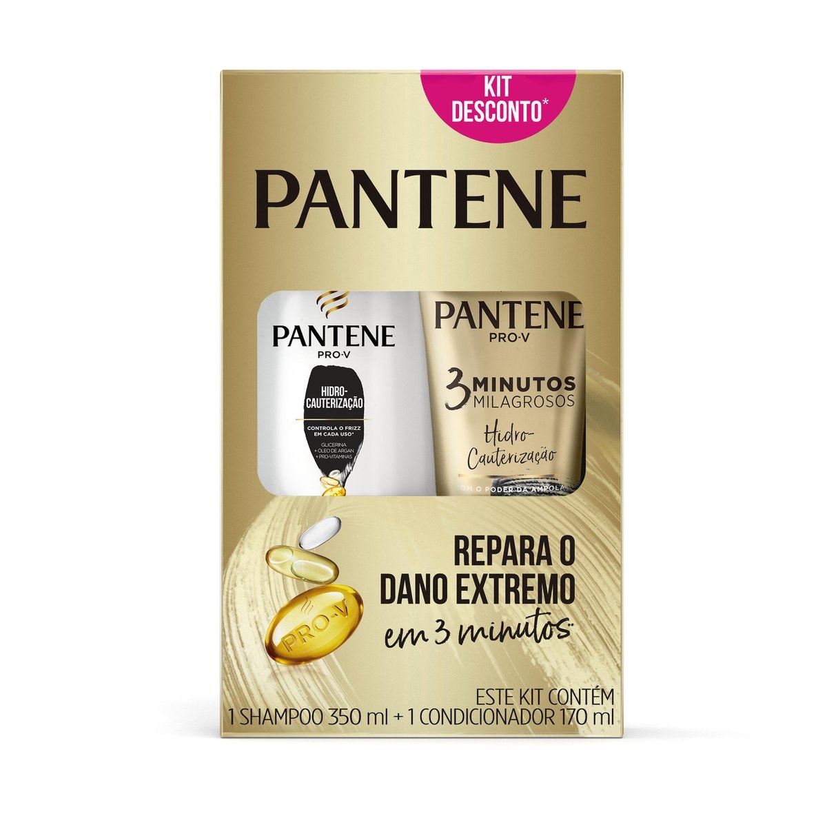 Kit Shampoo Pantene Pro-V Hidro Cauterização 350ml 1 Unidade + Condicionador Pantene Pro-V 3 Minutos Milagrosos 170ml 1 Unidade — imagem 3 | Farmácia Resyla