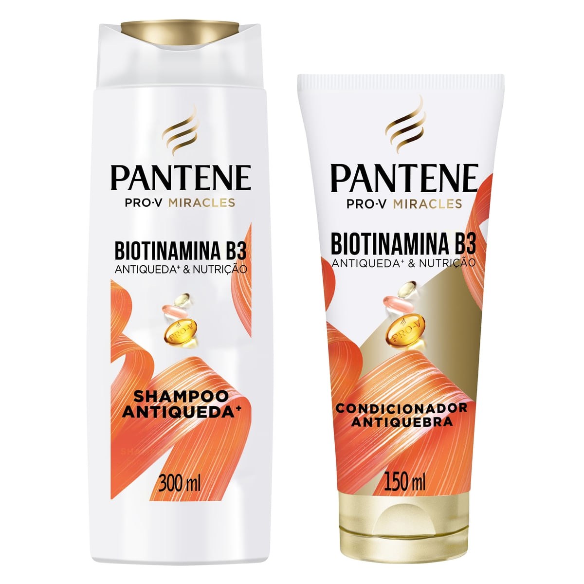 Kit Shampoo Pantene Pro-V Miracles Biotinamina B3 Antiqueda 300ml 1 Uni + Condicionador Miracles Biotinamina B3 Antiqueda 150ml 1 Uni — Pantene | Farmácia Resyla