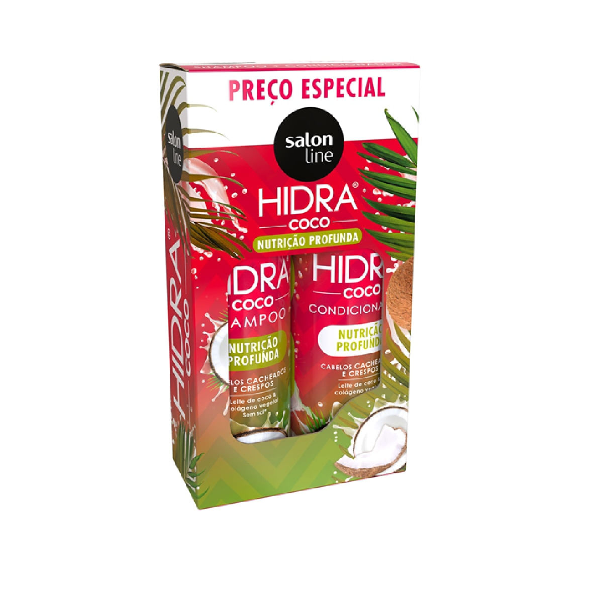Kit Shampoo Salon Line Hidra Coco Nutrição e Hidratação Óleo de Coco 300ml + Condicionador 300ml — Salon Line | Farmácia Resyla