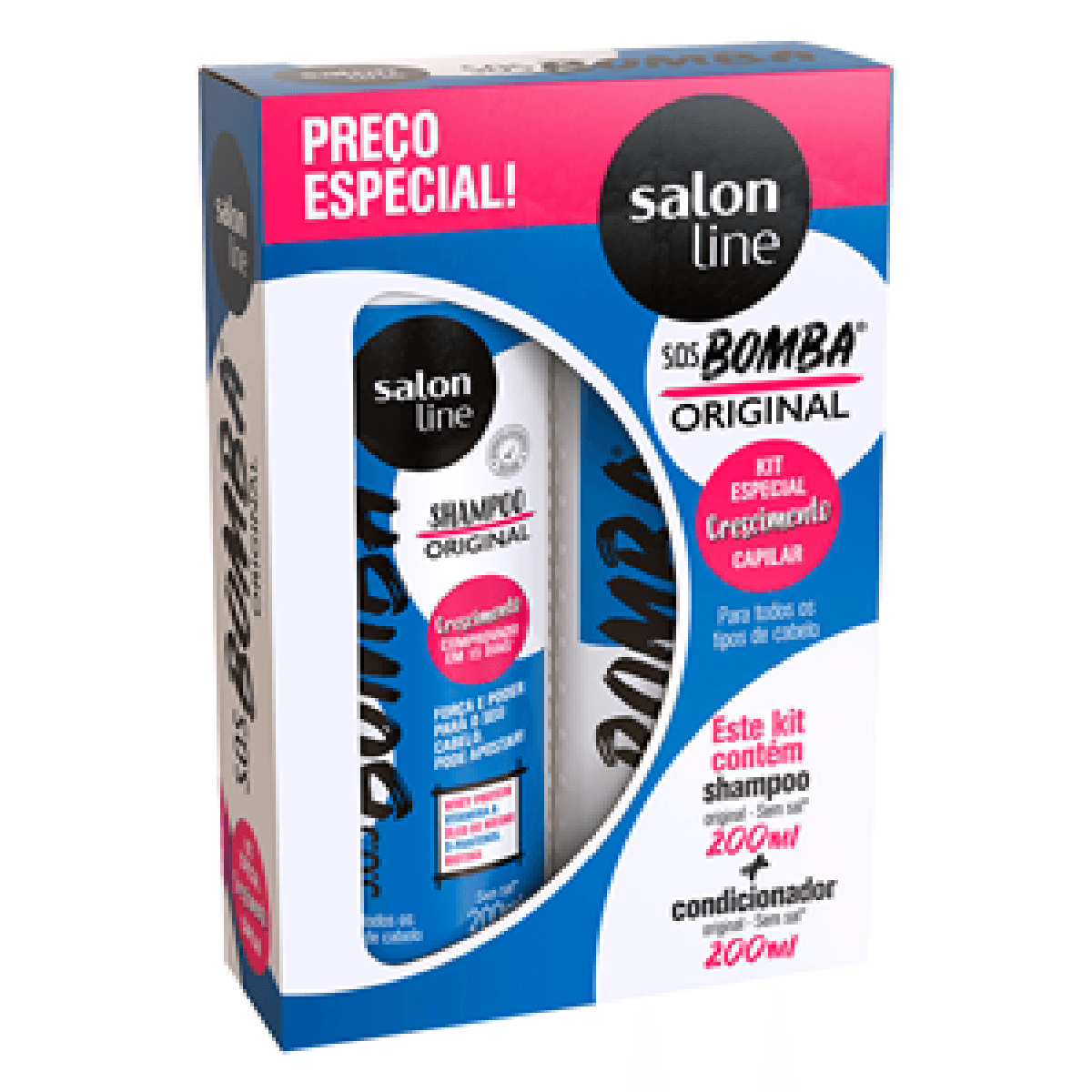 Kit Shampoo Salon Line S.O.S Bomba Original 200ml 1 Unidade + Condicionador Salon Line S.O.S Bomba Original 200ml 1 Unidade — Salon Line | Farmácia Resyla