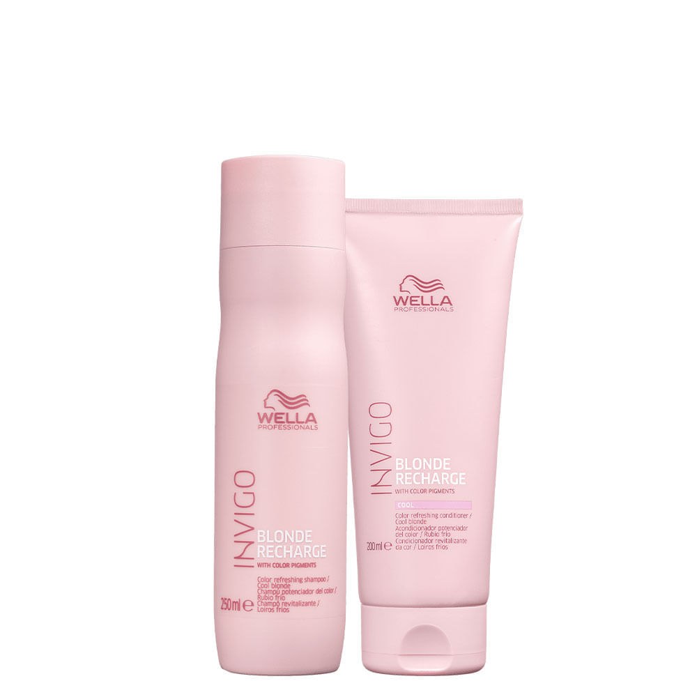 Kit Wella Invigo Cool Blonde Recharge- Shampoo 250 ml + Condicionador 200 ml — Wella Professionals | Farmácia Resyla