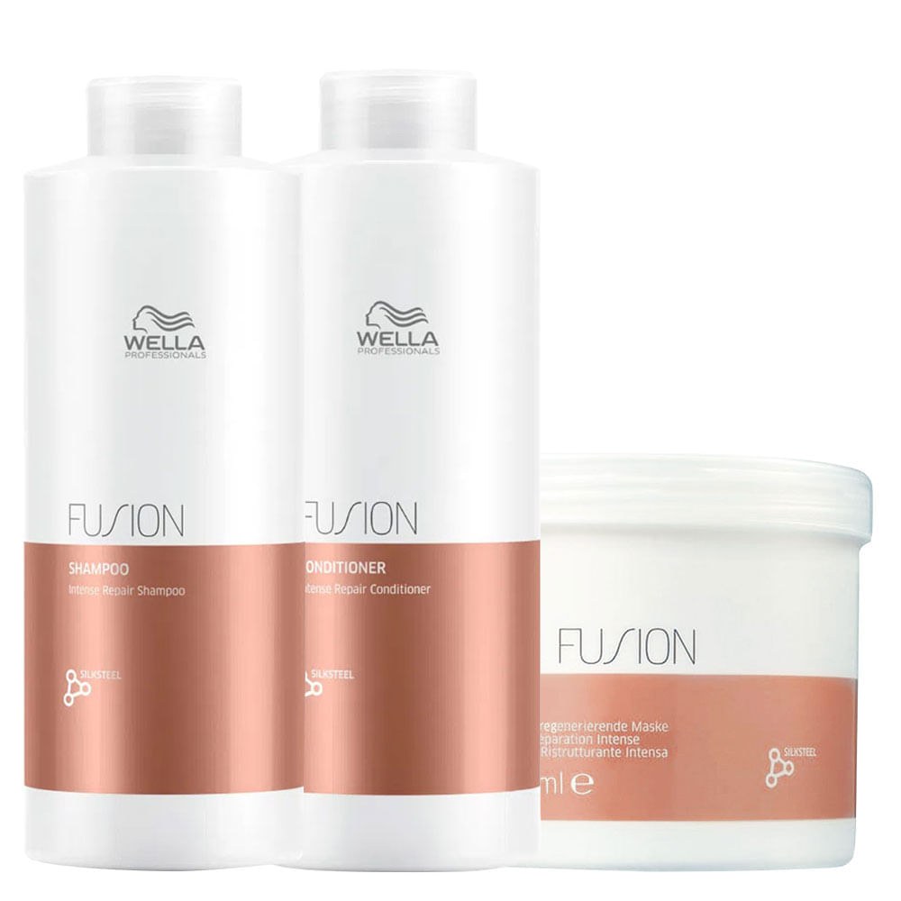 Kit Wella Professionals Fusion - Shampoo 1000 ml + Condicionador 1000 ml + Máscara 500 ml — Wella Professionals | Farmácia Resyla