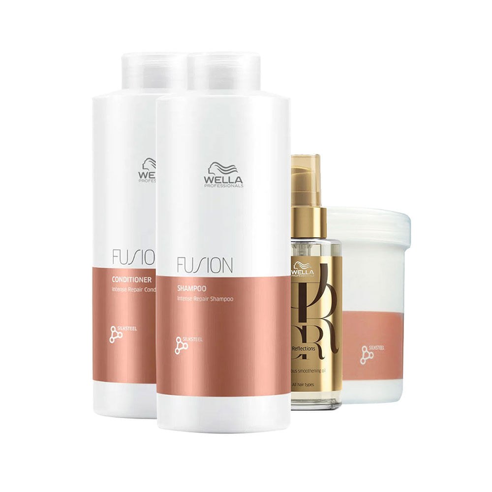 Kit Wella Professionals Fusion - Shampoo 1000 ml + Condicionador 1000 ml + Máscara 500 ml + Óleo 100 ml — imagem 4 | Farmácia Resyla