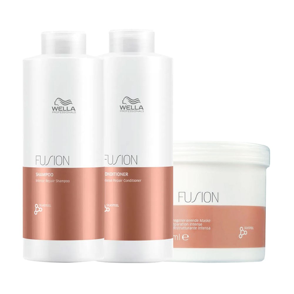 Kit Wella Professionals Fusion - Shampoo 1000 ml + Condicionador 1000 ml + Máscara 500 ml — imagem 3 | Farmácia Resyla