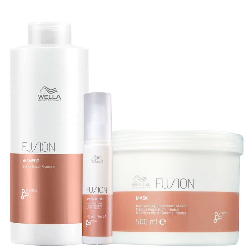 Kit Wella Professionals Fusion - Shampoo 1000 ml + Máscara 500 ml + Tratamento Reconstrução 70 ml — imagem 2 | Farmácia Resyla