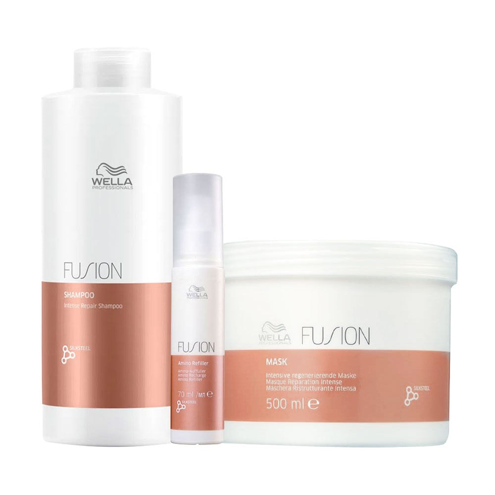 Kit Wella Professionals Fusion - Shampoo 1000 ml + Máscara 500 ml + Tratamento Reconstrução 70 ml — imagem 3 | Farmácia Resyla