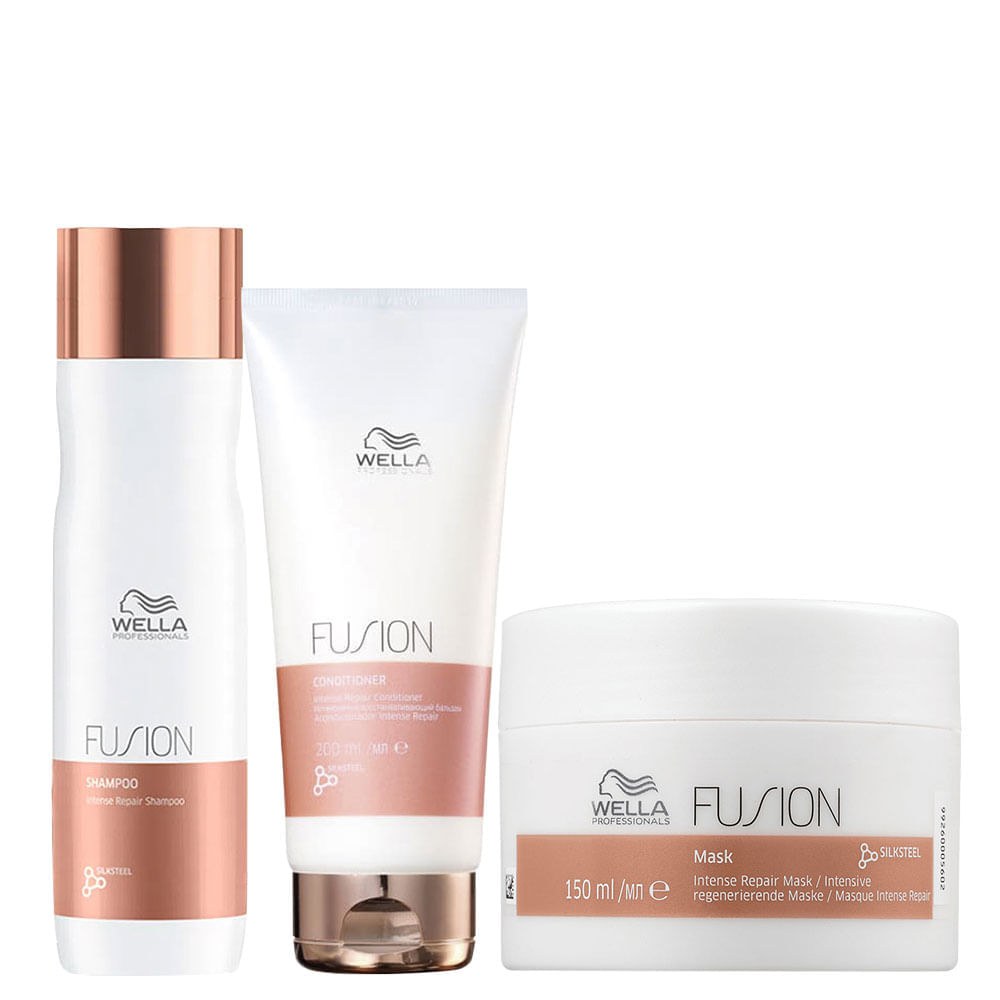 Kit Wella Professionals Fusion - Shampoo 250 ml + Condicionador 200 ml + Máscara 150 ml — Wella Professionals | Farmácia Resyla