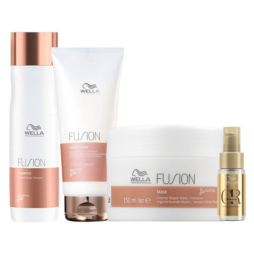 Kit Wella Professionals Fusion - Shampoo 250 ml + Condicionador 200 ml + Máscara 150 ml + Óleo 30 ml — imagem 4 | Farmácia Resyla
