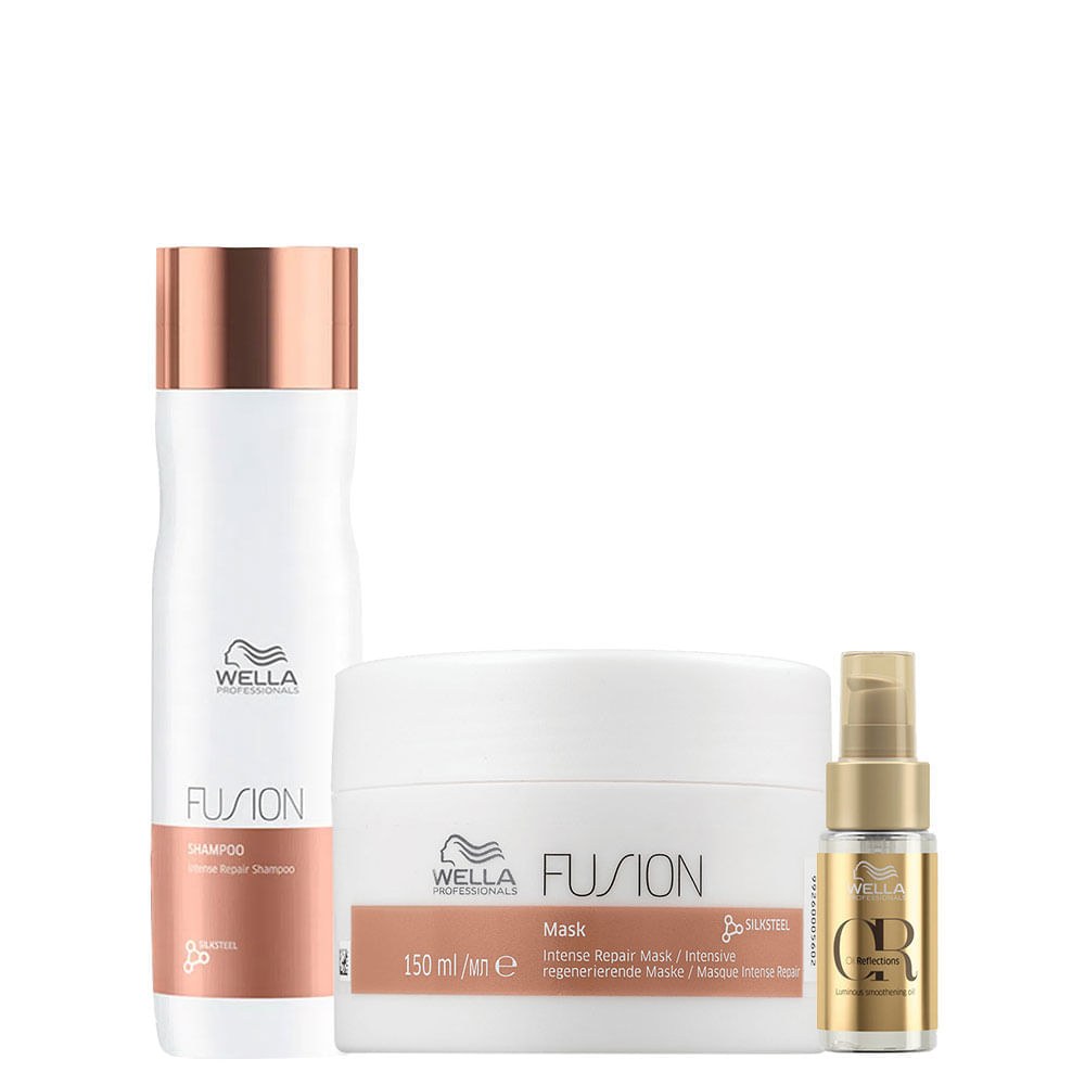 Kit Wella Professionals Fusion - Shampoo 250 ml + Máscara 150 ml + Óleo 30 ml — Wella Professionals | Farmácia Resyla