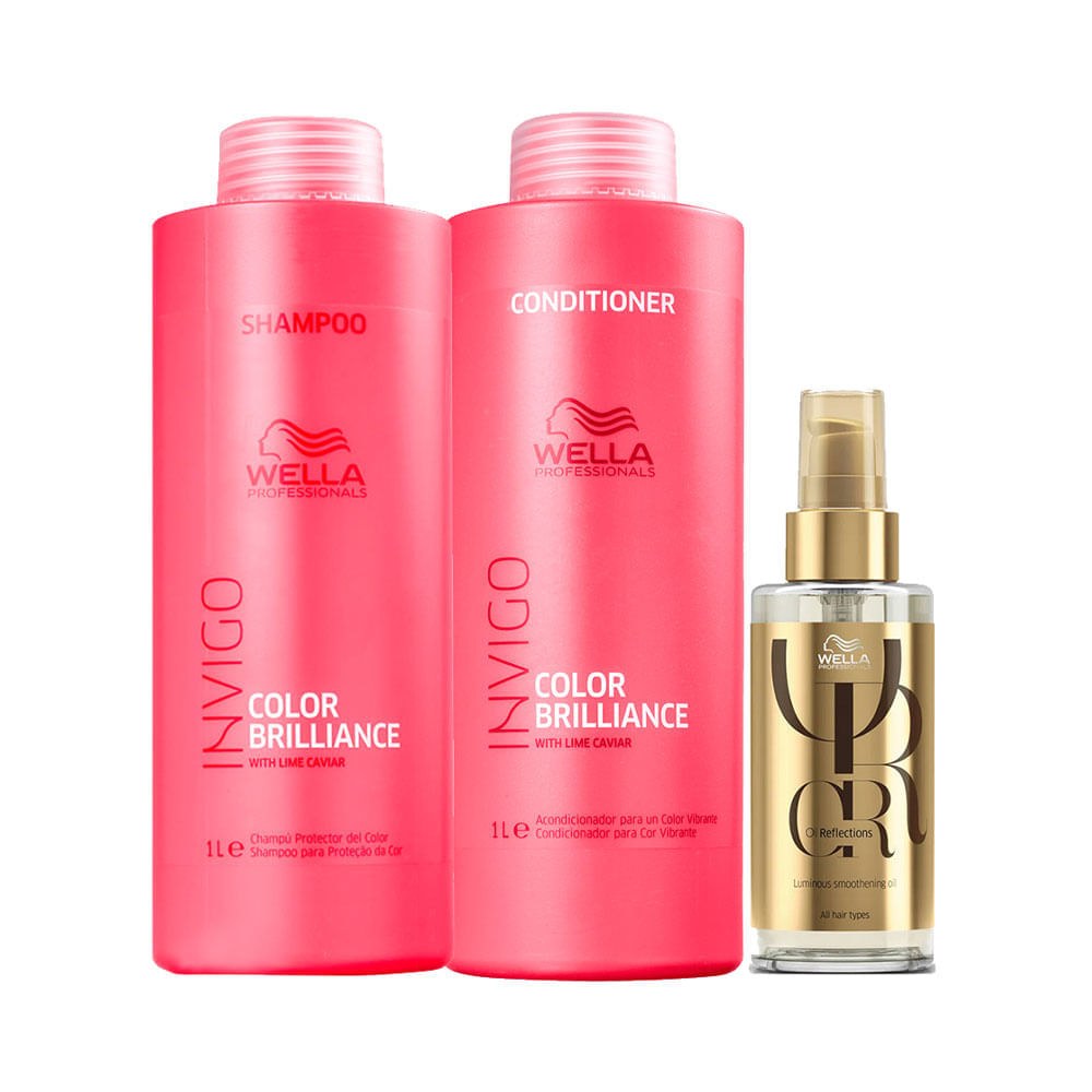 Kit Wella Professionals Invigo Color Brilliance - Shampoo 1000 ml + Condicionador 1000 ml + Óleo Capilar 100 ml — imagem 3 | Farmácia Resyla