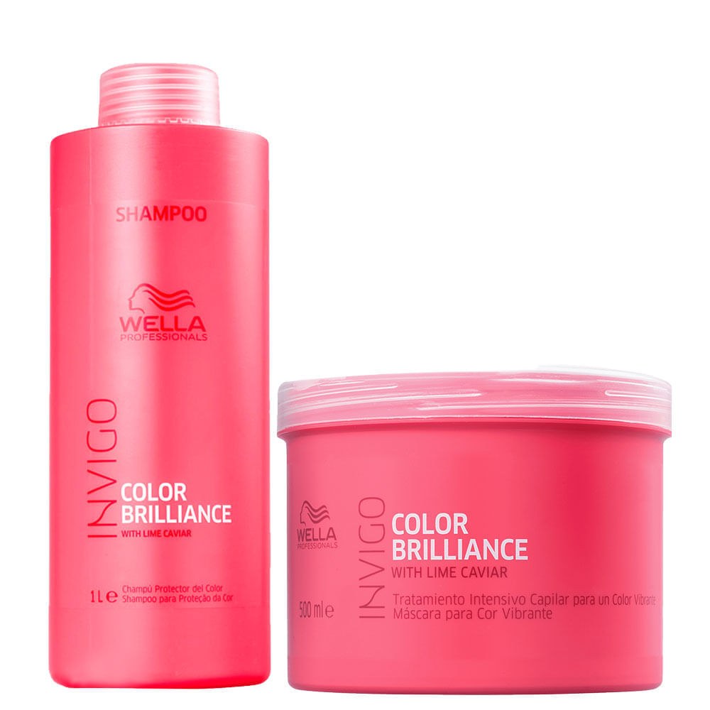 Kit Wella Professionals Invigo Color Brilliance - Shampoo 1000 ml + Máscara 500 ml — Wella Professionals | Farmácia Resyla
