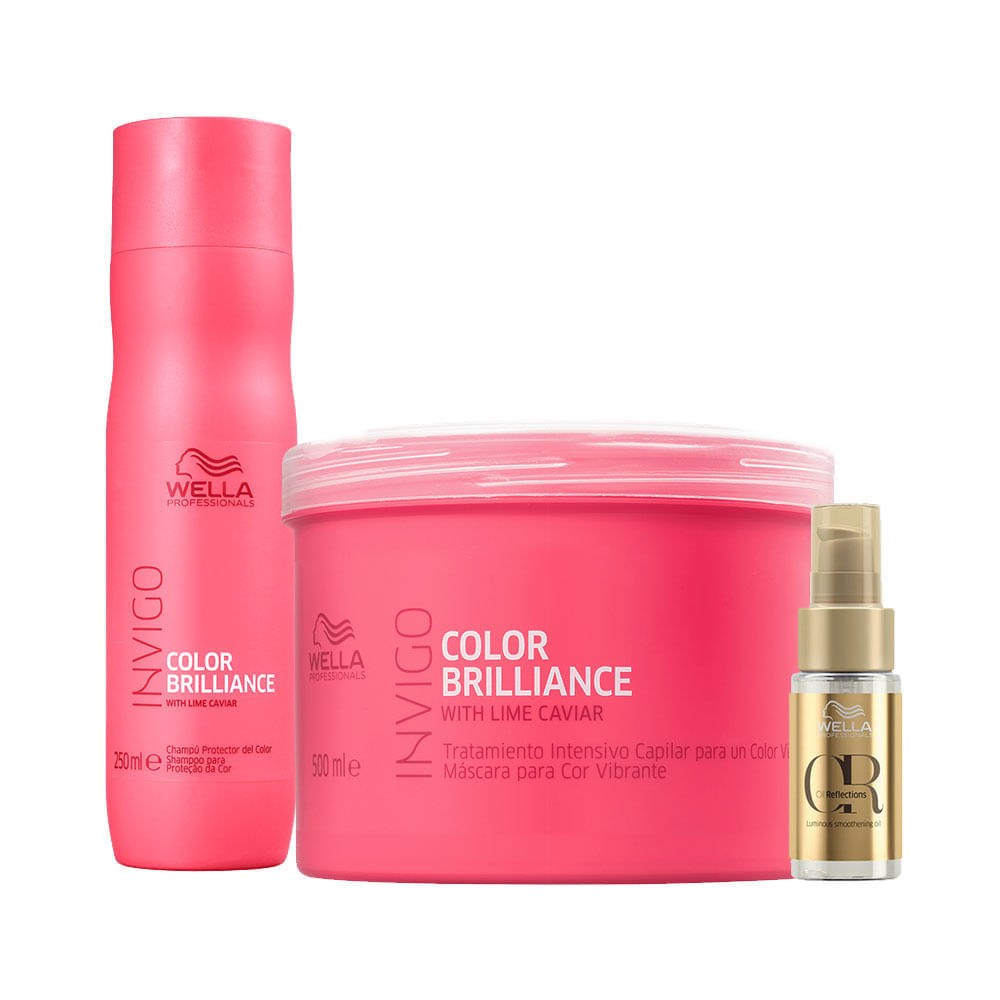 Kit Wella Professionals Invigo Color Brilliance - Shampoo 250 ml + Máscara 500 ml + Óleo Capilar 30 ml — imagem 3 | Farmácia Resyla
