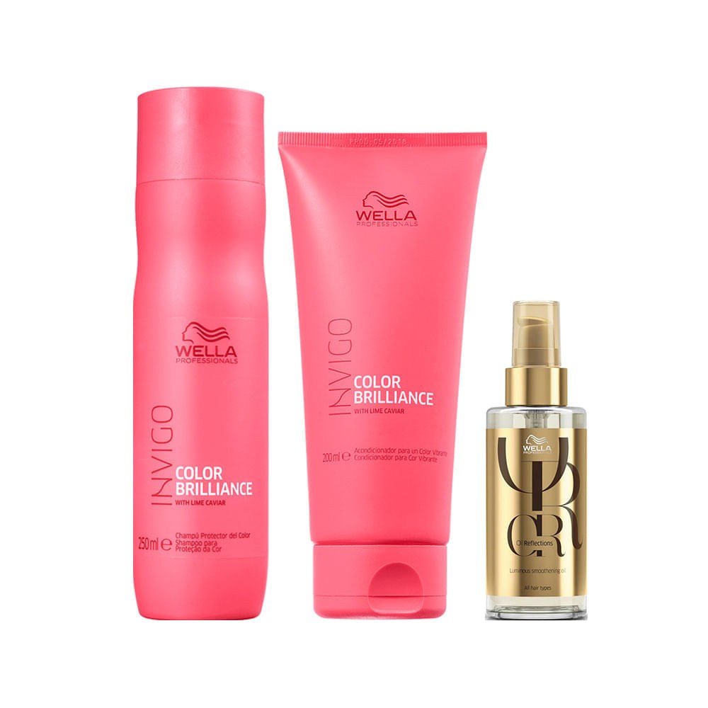 Kit Wella Professionals Invigo Color Brilliance - Shampoo 250 ml + Condicionador 200 ml + Óleo Capilar 100 ml — imagem 3 | Farmácia Resyla